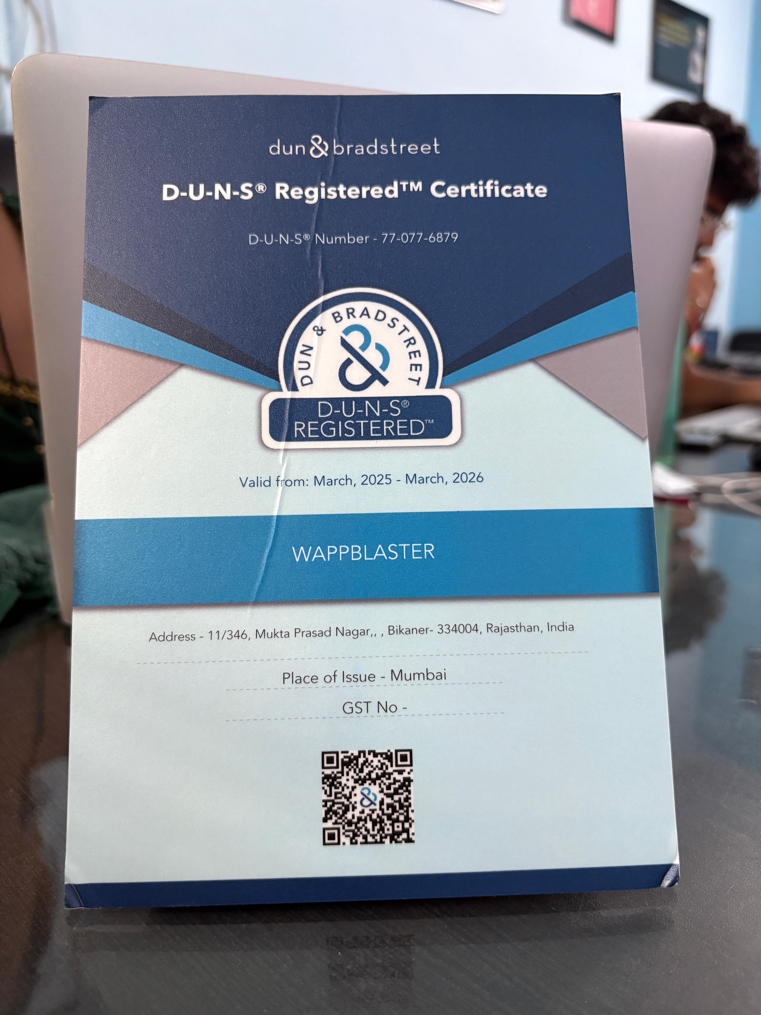 DUNS Registered Certificate